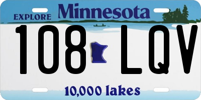MN license plate 108LQV