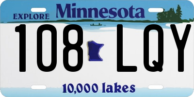 MN license plate 108LQY