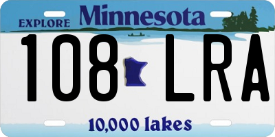 MN license plate 108LRA