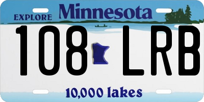 MN license plate 108LRB
