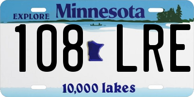 MN license plate 108LRE