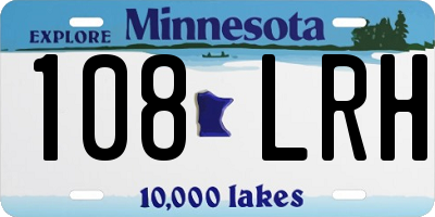 MN license plate 108LRH
