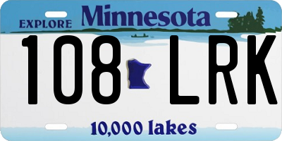 MN license plate 108LRK