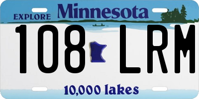 MN license plate 108LRM