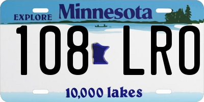 MN license plate 108LRO