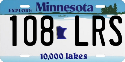 MN license plate 108LRS