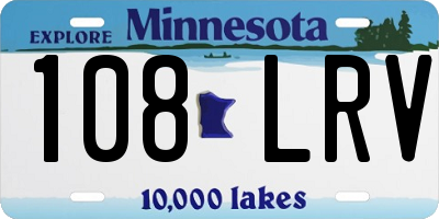 MN license plate 108LRV