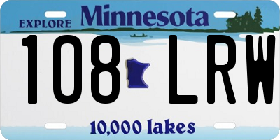 MN license plate 108LRW