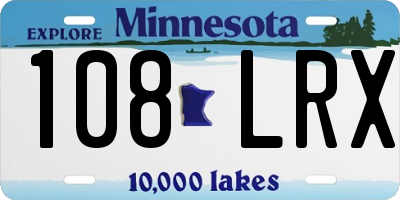 MN license plate 108LRX