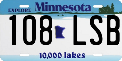 MN license plate 108LSB