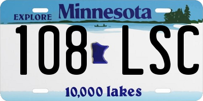 MN license plate 108LSC