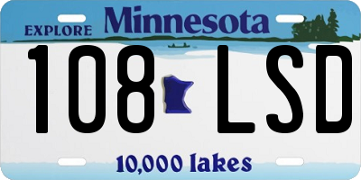 MN license plate 108LSD