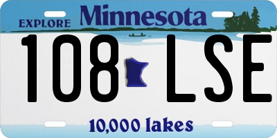 MN license plate 108LSE