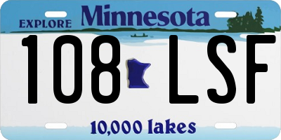 MN license plate 108LSF