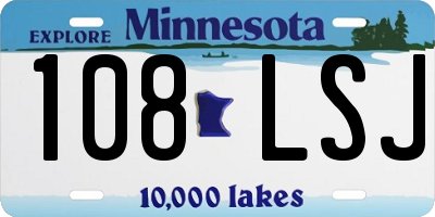 MN license plate 108LSJ