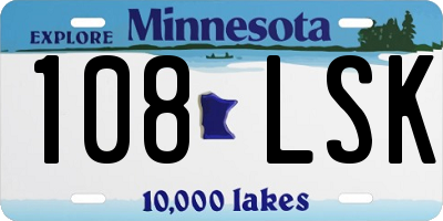 MN license plate 108LSK
