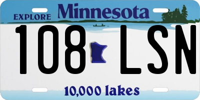 MN license plate 108LSN
