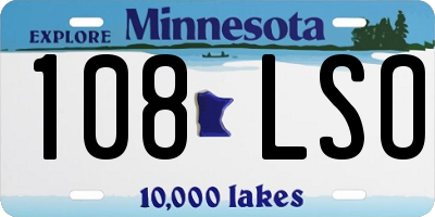 MN license plate 108LSO