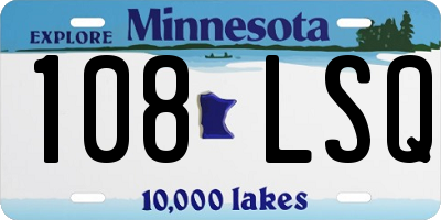 MN license plate 108LSQ