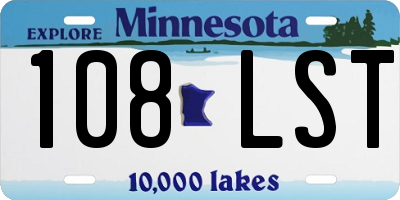 MN license plate 108LST