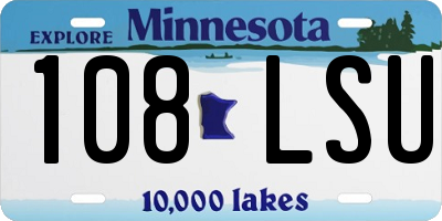 MN license plate 108LSU