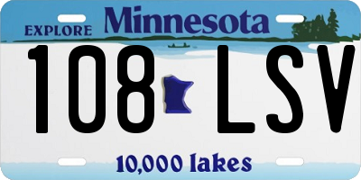 MN license plate 108LSV