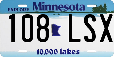 MN license plate 108LSX