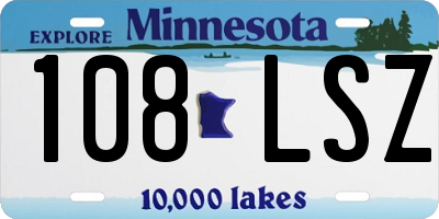 MN license plate 108LSZ