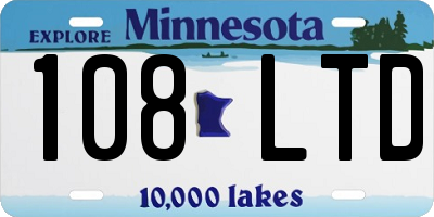 MN license plate 108LTD