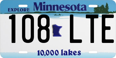 MN license plate 108LTE
