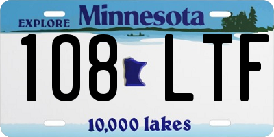 MN license plate 108LTF