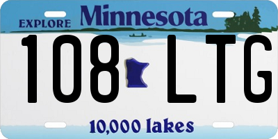 MN license plate 108LTG