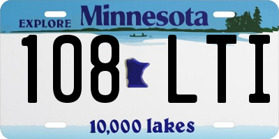 MN license plate 108LTI