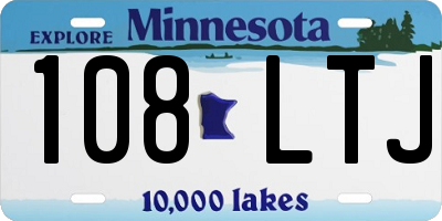 MN license plate 108LTJ