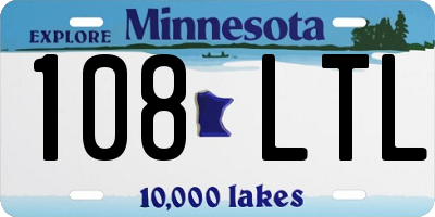 MN license plate 108LTL