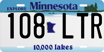 MN license plate 108LTR