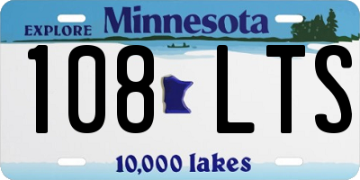 MN license plate 108LTS