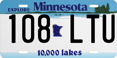 MN license plate 108LTU