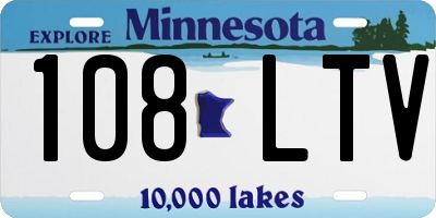 MN license plate 108LTV