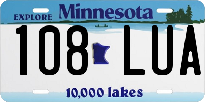 MN license plate 108LUA