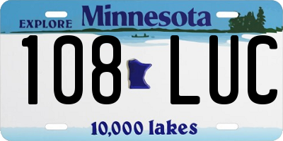 MN license plate 108LUC