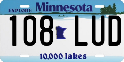 MN license plate 108LUD