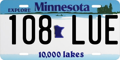 MN license plate 108LUE