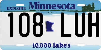 MN license plate 108LUH