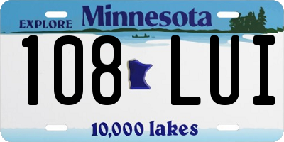 MN license plate 108LUI