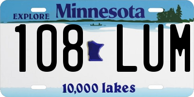 MN license plate 108LUM