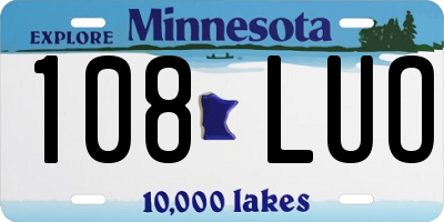 MN license plate 108LUO