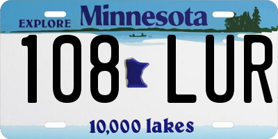 MN license plate 108LUR