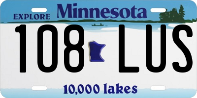 MN license plate 108LUS