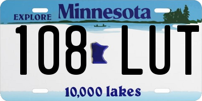 MN license plate 108LUT